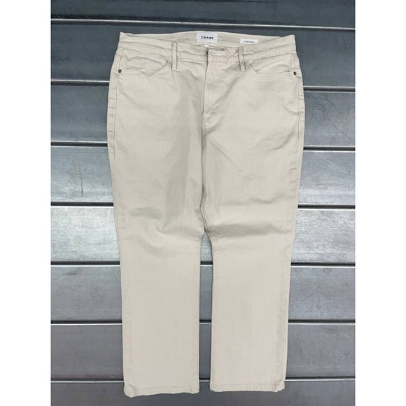 Frame‎ Le High Straight Winter White Denim Jeans Womens 16 - Picture 1 of 10